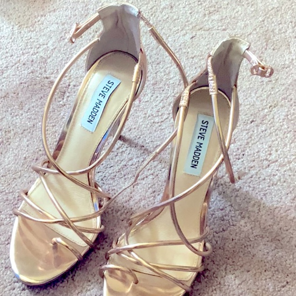 Rose gold high heels